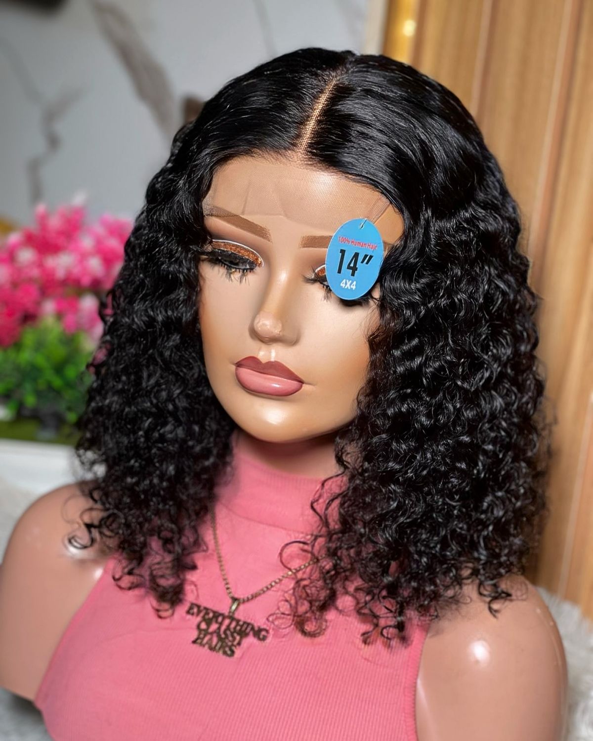 14 inches water wave with 4by4 closure wig - Main Image